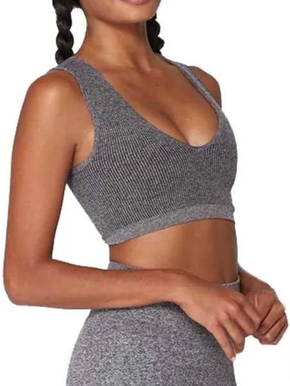 Spiritual Gangster Metta Plunge Brami Heather Grey NWT Size XS/S